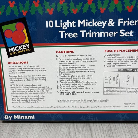 Disney 10 Light Christmas Tree String Lights MICKEY MOUSE & Friends Goofy Donald - Picture 4 of 11